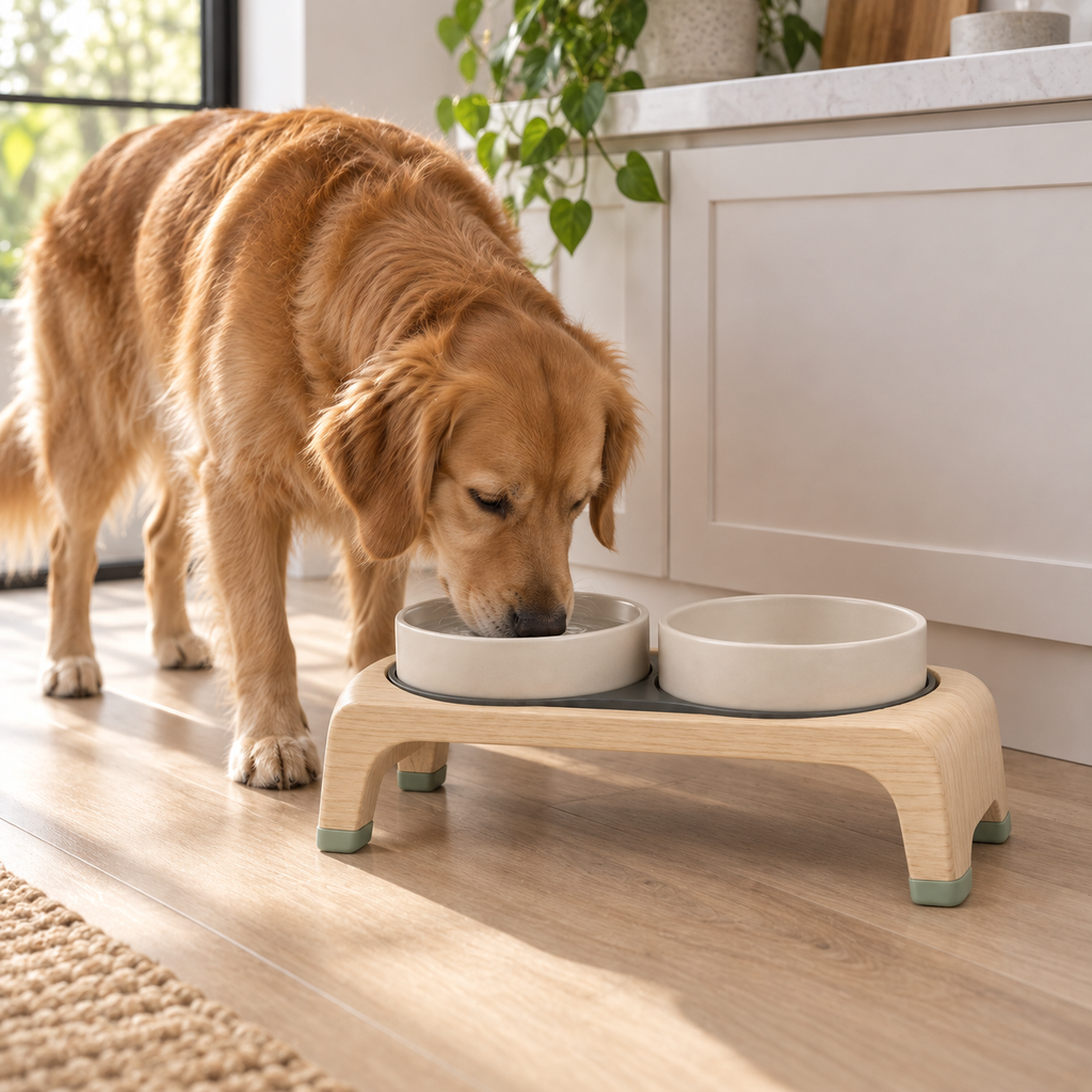 Calder Double Bowl Stand lifestyle view